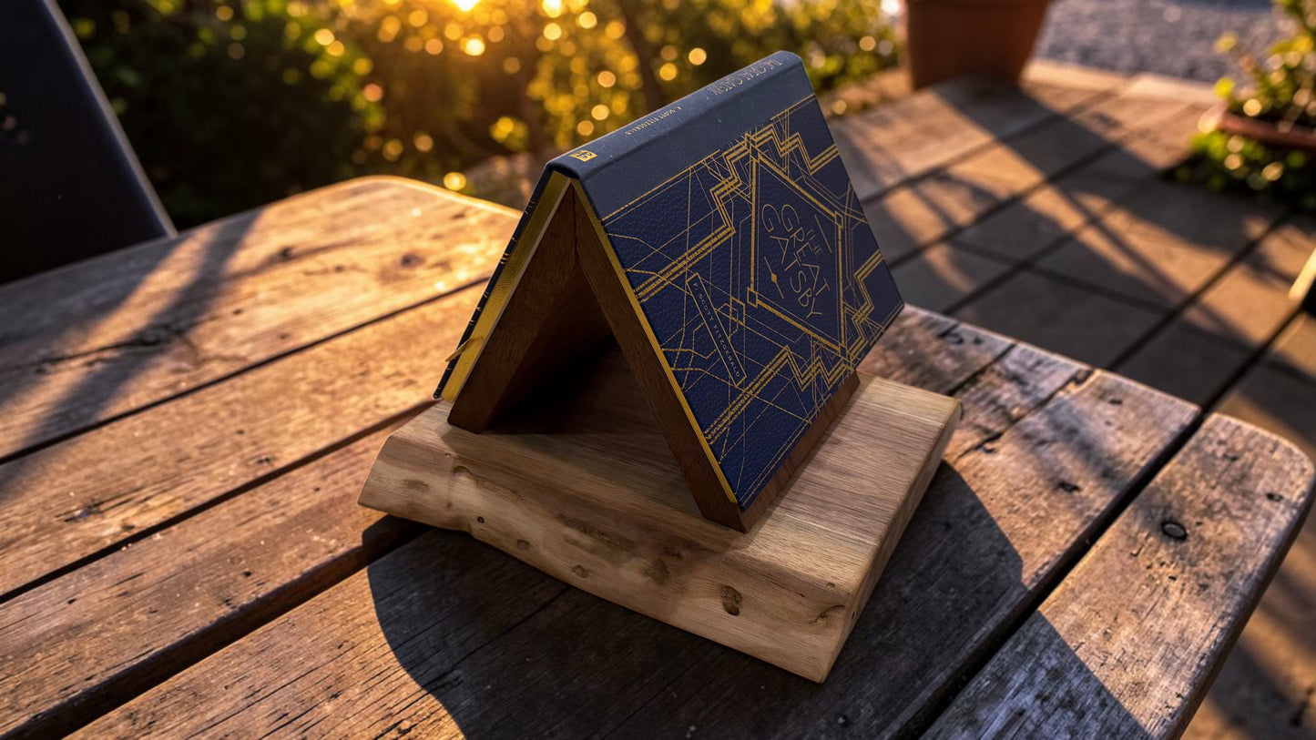 Gabled Book Stand | Live-Edge Walnut