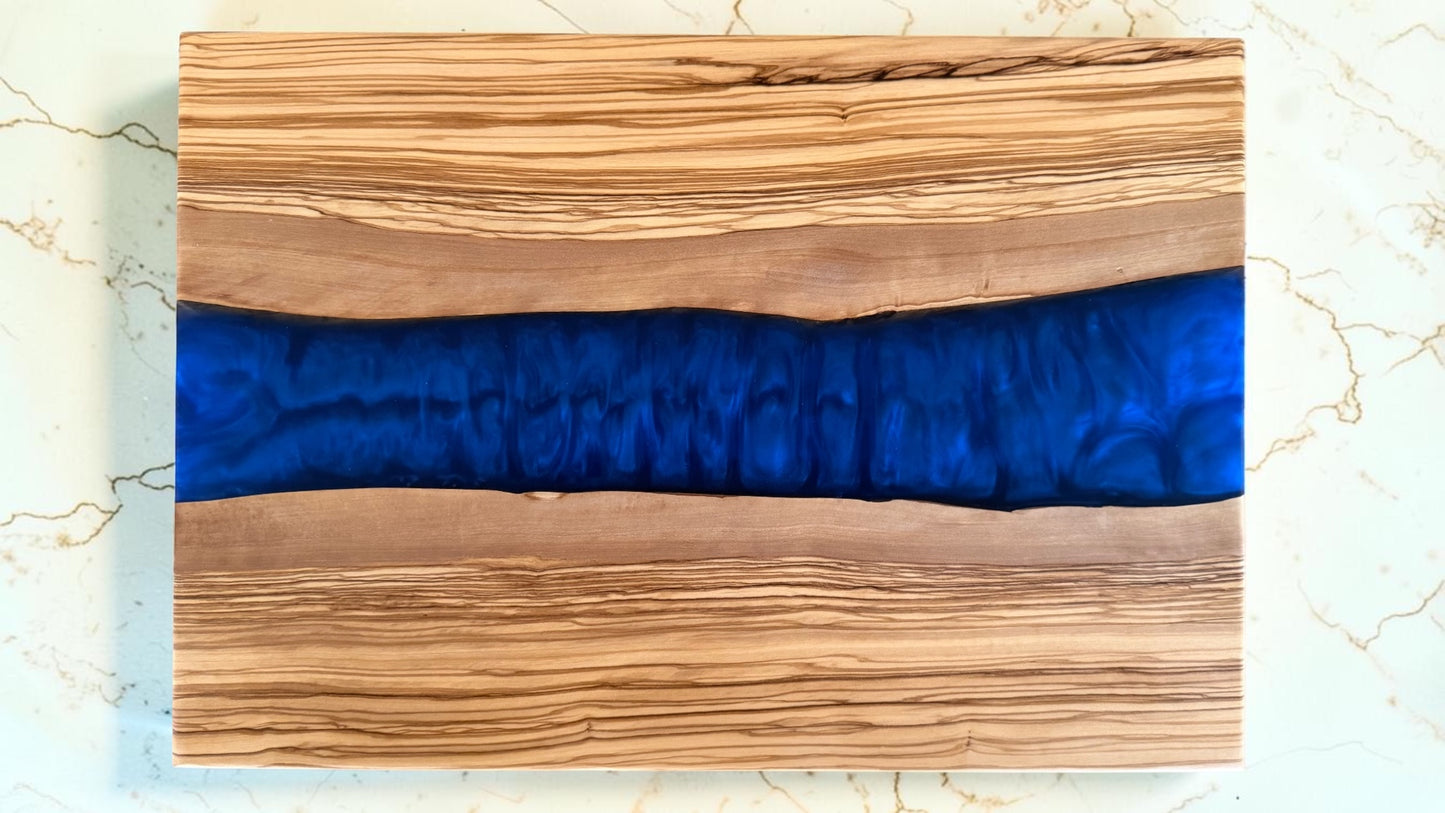 Custom Live Edge Charcuterie Board: Walnut & Epoxy River