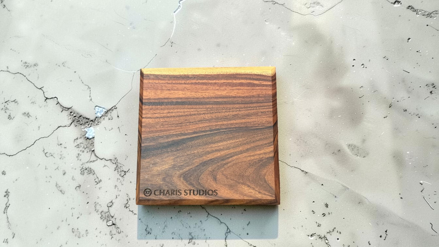 Custom NFC Smart Coaster (Set of 4) — Bespoke Hardwood with Engraving