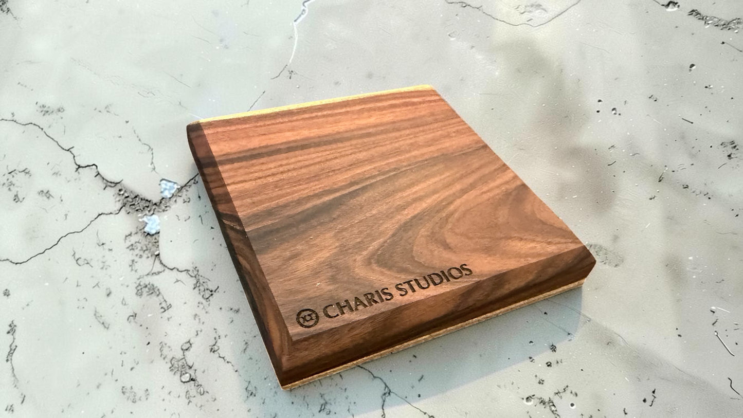 Custom NFC Smart Coaster (Set of 4) — Bespoke Hardwood with Engraving