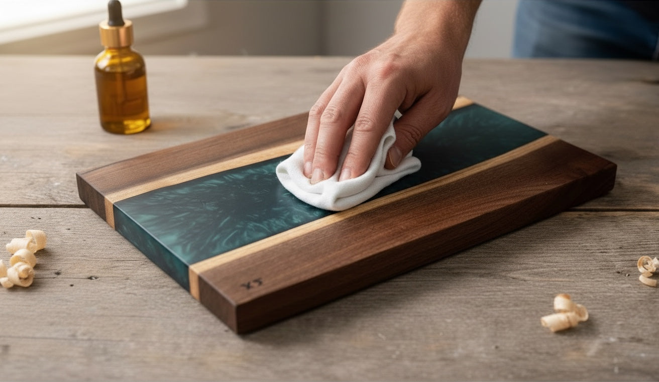 Custom Live Edge Charcuterie Board: Walnut & Epoxy River