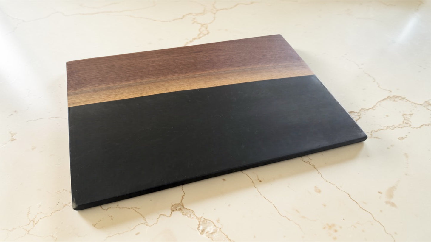 Custom Live Edge Charcuterie Board: Walnut & Epoxy River