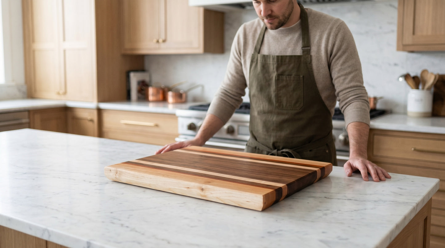 Made to Order — Edge-Grain Cutting Board with Hidden NFC Smart Tag | Multi-Wood Signature Series